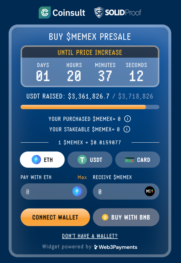 La preventa de la moneda meme Meme Index ($MEMEX)