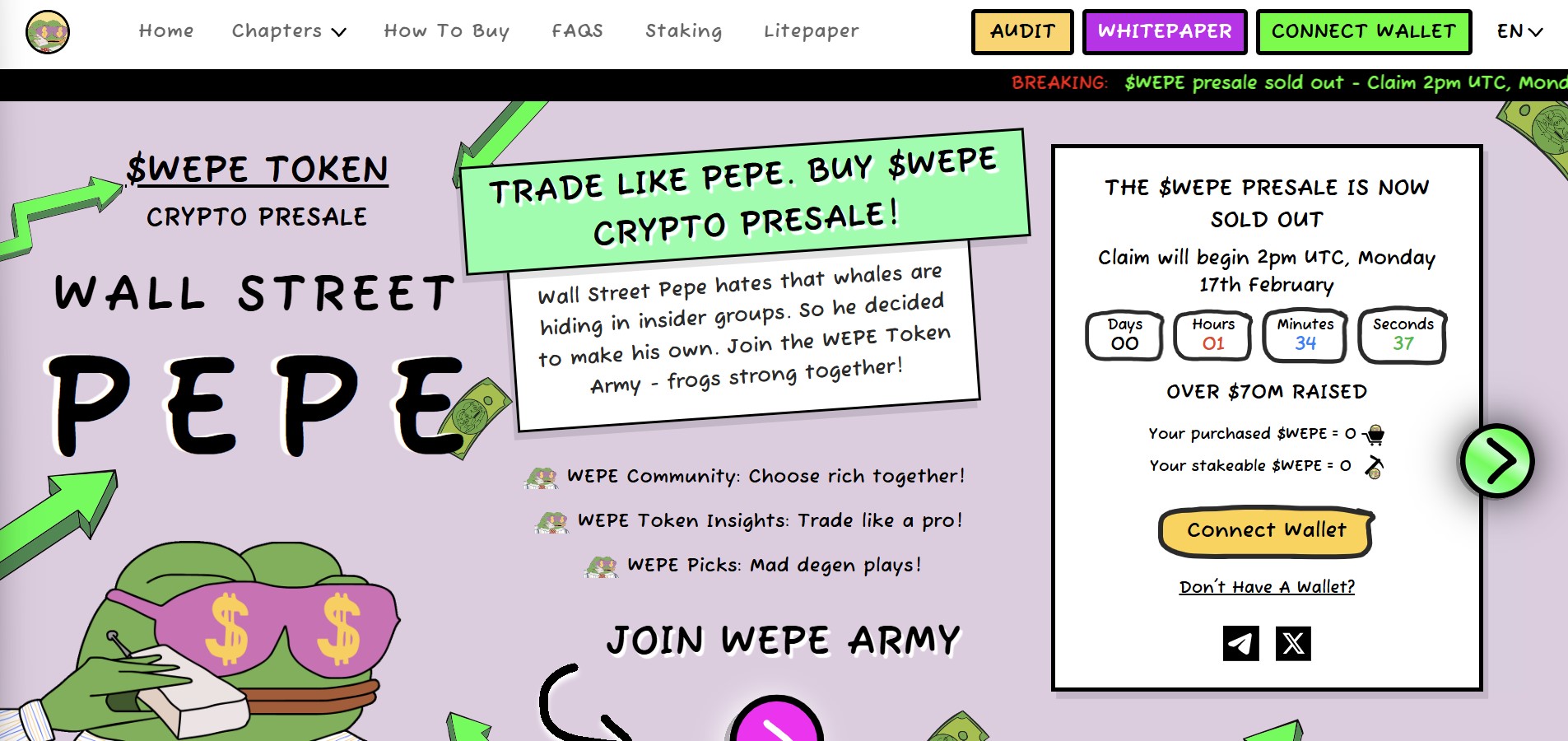 Wall Street Pepe ($WEPE)