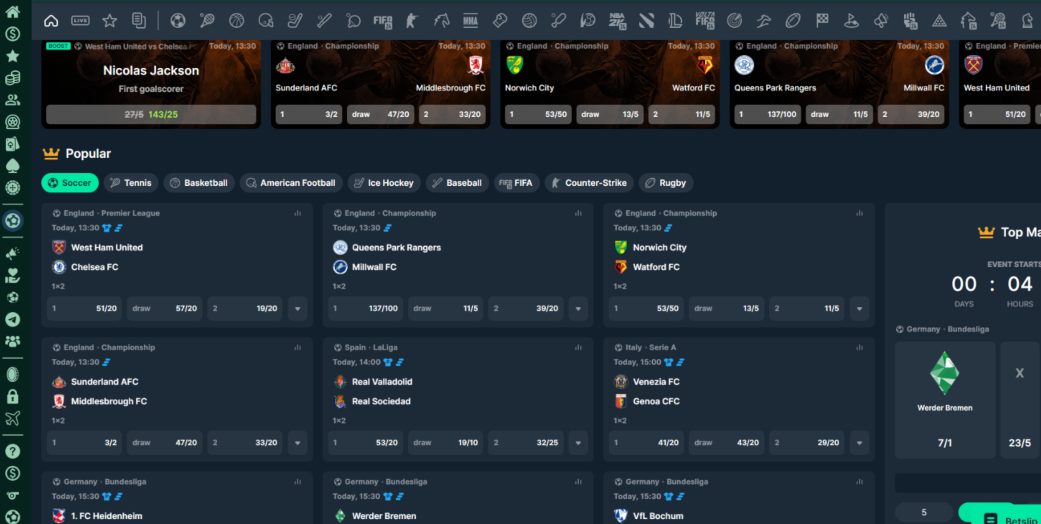 sports betting markets 