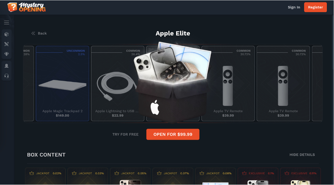 Win a MacBook on MysteryOpening.com