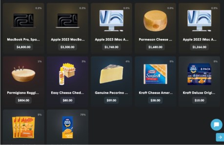 Win a MacBook or win Macaroni and cheese on Cases.gg