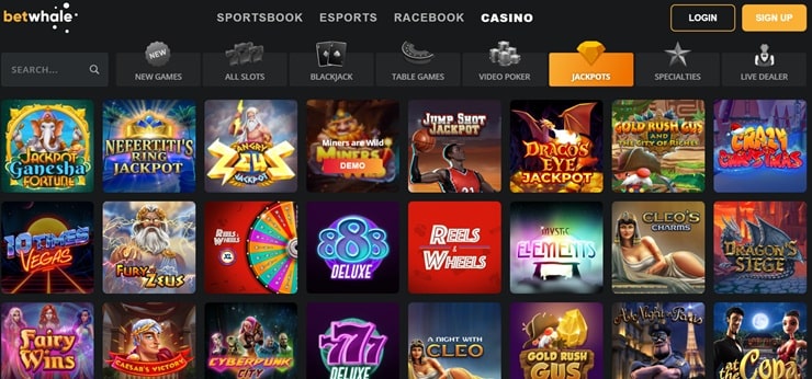 image of betwhale jackpot games