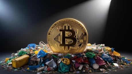 Bitcoin en una pila de basura