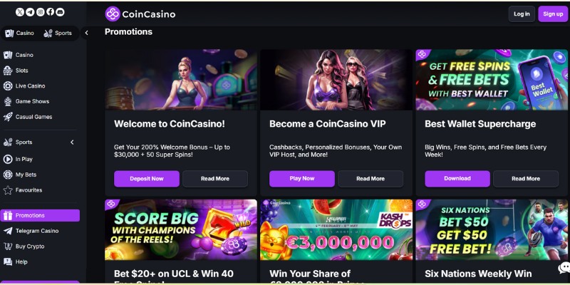 CoinCasinon bonukset ja kampanjat