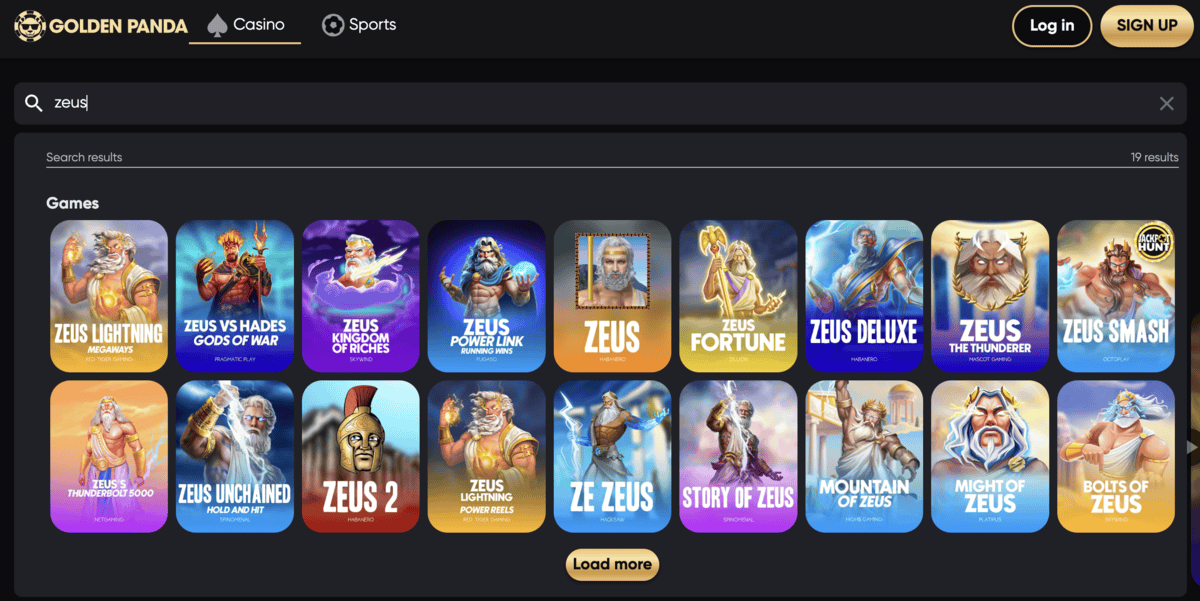 golden panda zeus jatekok