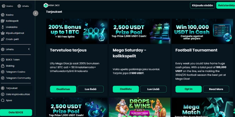 Mega Dice casino tarjoukset
