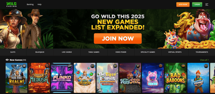 Wild casino homepage one of the best online casino Texas sites