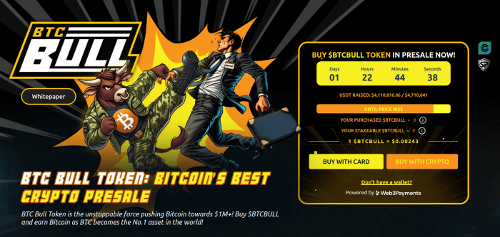 BTC Bull Token’s official presale page