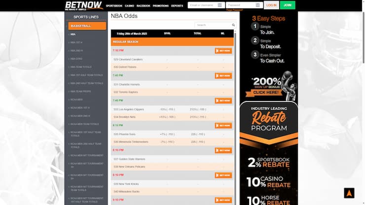 BetNow NBA Odds and Picks