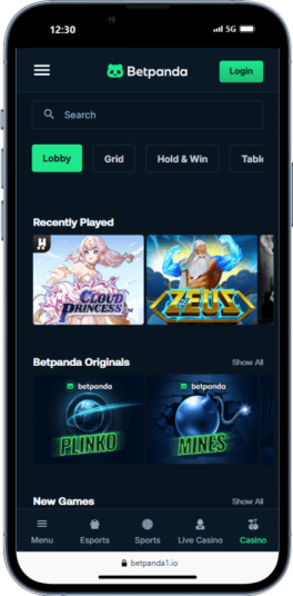 BetPanda Ethereum Casino Homepage