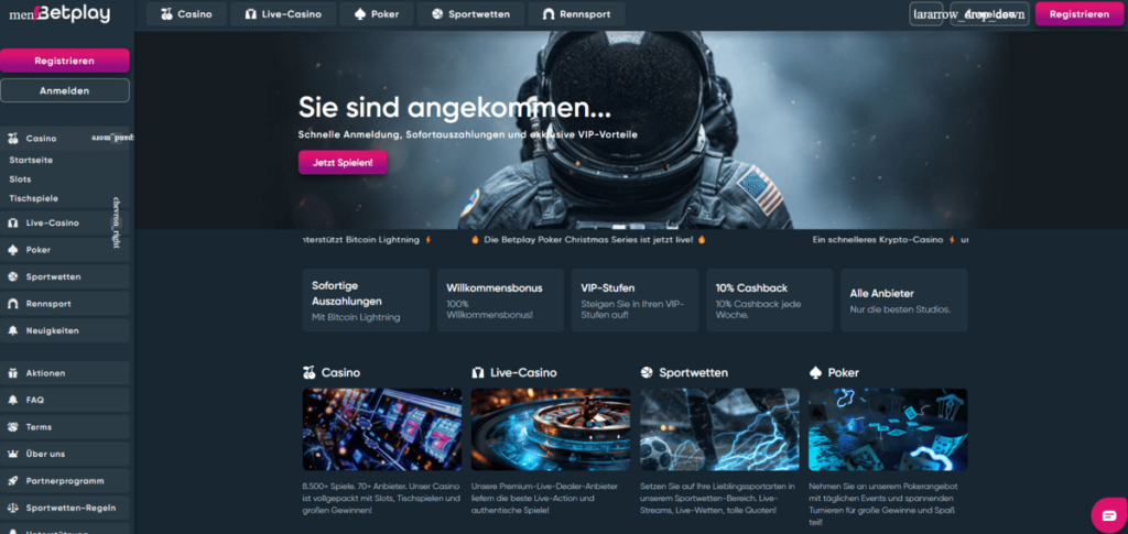 Betplay Casino Homepage