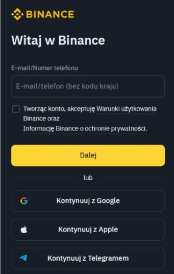 Binance rejestracja