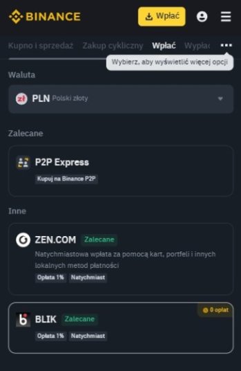 Binance wpłata