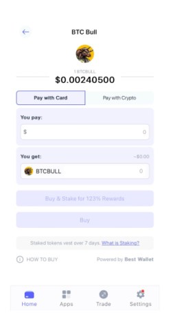 Buy the BTC Bull Token on Best Wallet