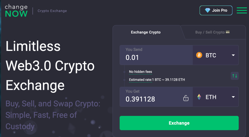 ChangeNOW bez KYC