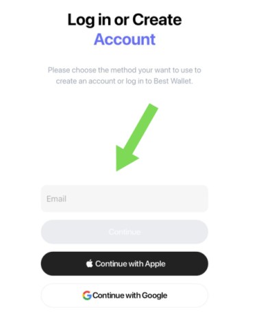 Create a Best Wallet Account