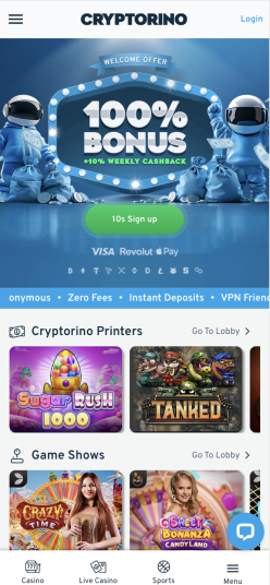 Cryptorino - UK crypto casino