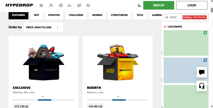 HypeDrop home -mystery box online