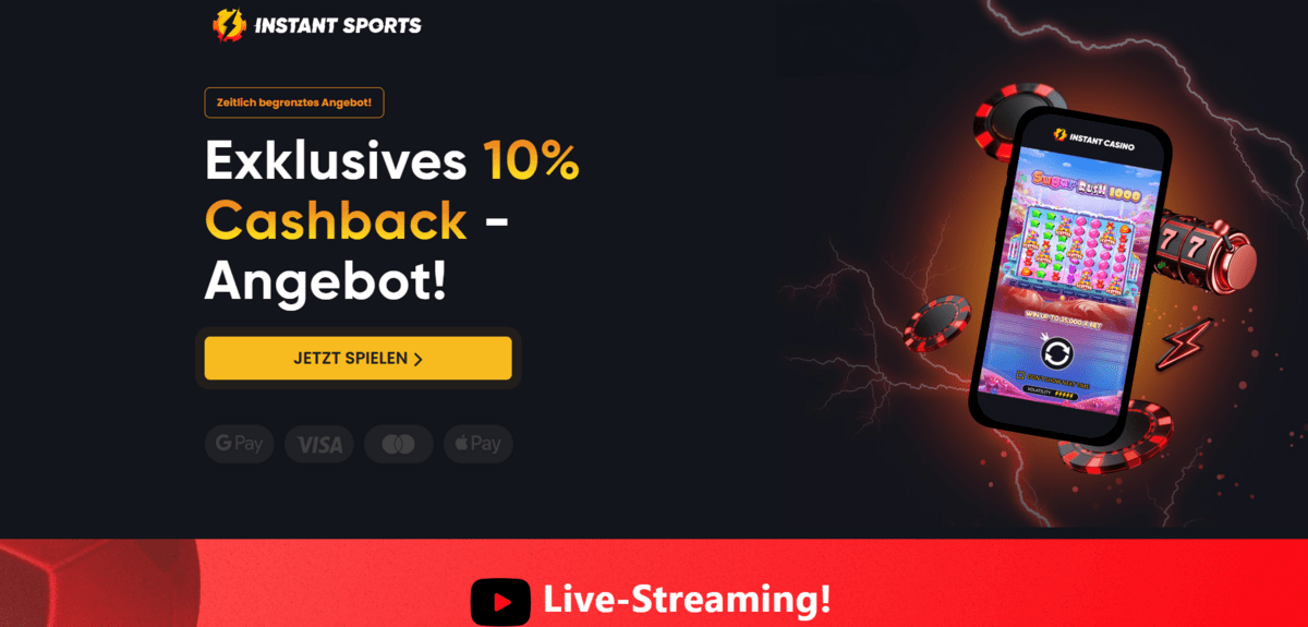 Instant Sports Bonus Angebot