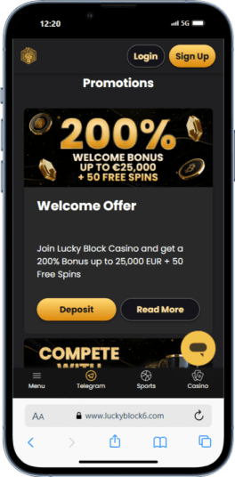 Lucky Block Ethereum Casino Homepage