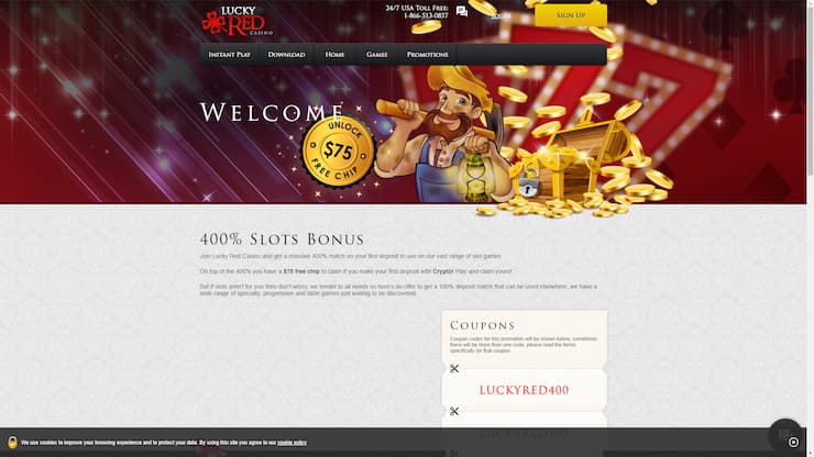 Lucky Red Casino 400 Percent Welcome Bonus