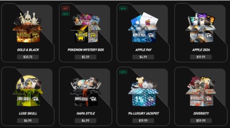 Mystery box selection on HapaBox