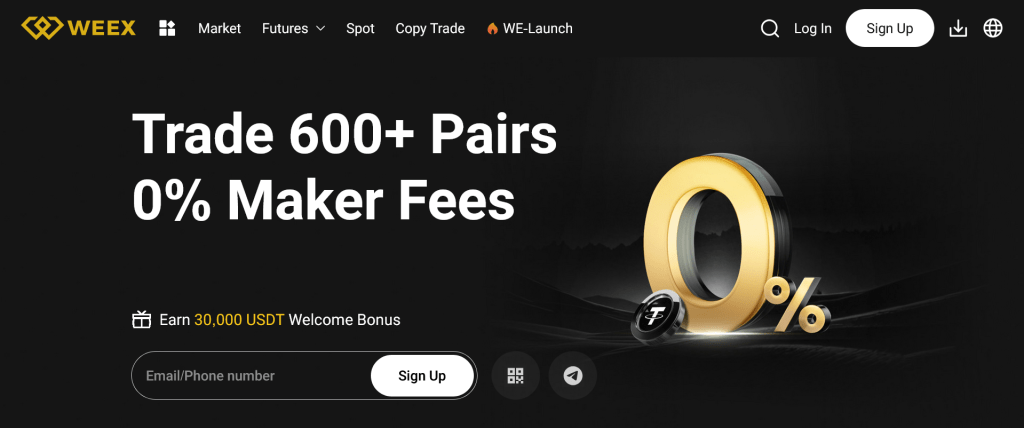 burzy bez kyc - weex platforma