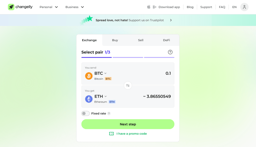 changelly burza bez kyc