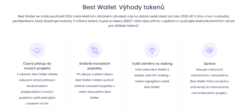 výhody best wallet tokenu