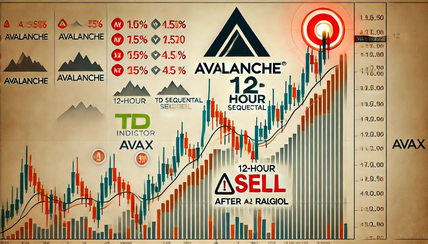 Avalanche 12 시간 TD 순차 플래시는 50% 랠리를 한 후 신호 판매-세부 사항
