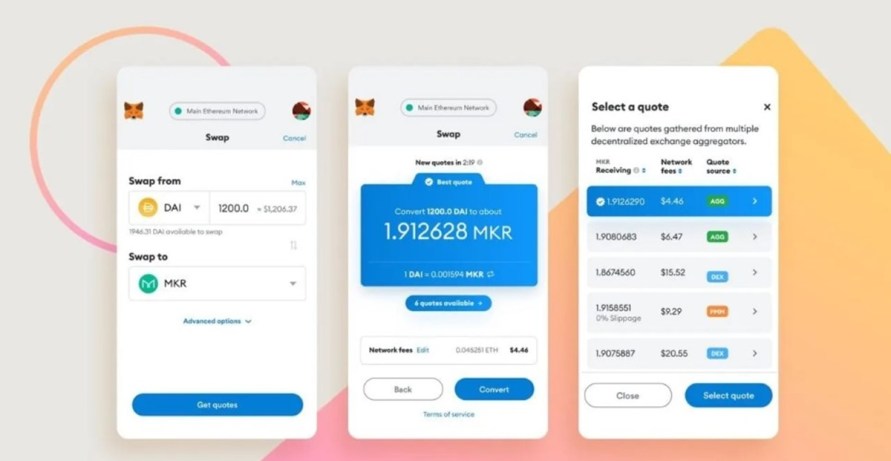 Uživatelské rozhraní a funkce peněženky MetaMask