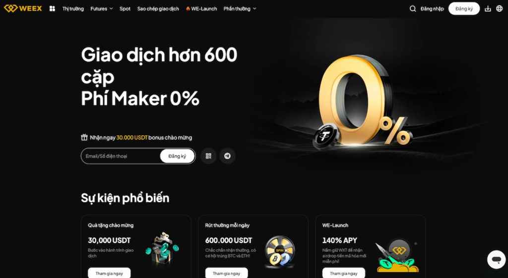 Weex Trao đổi tiền điện tử