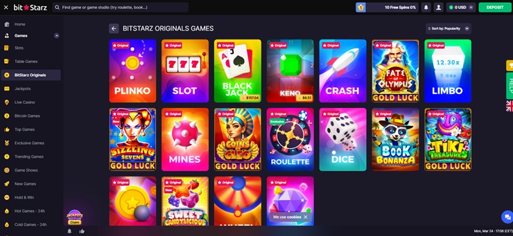 bitstarz casino game selection