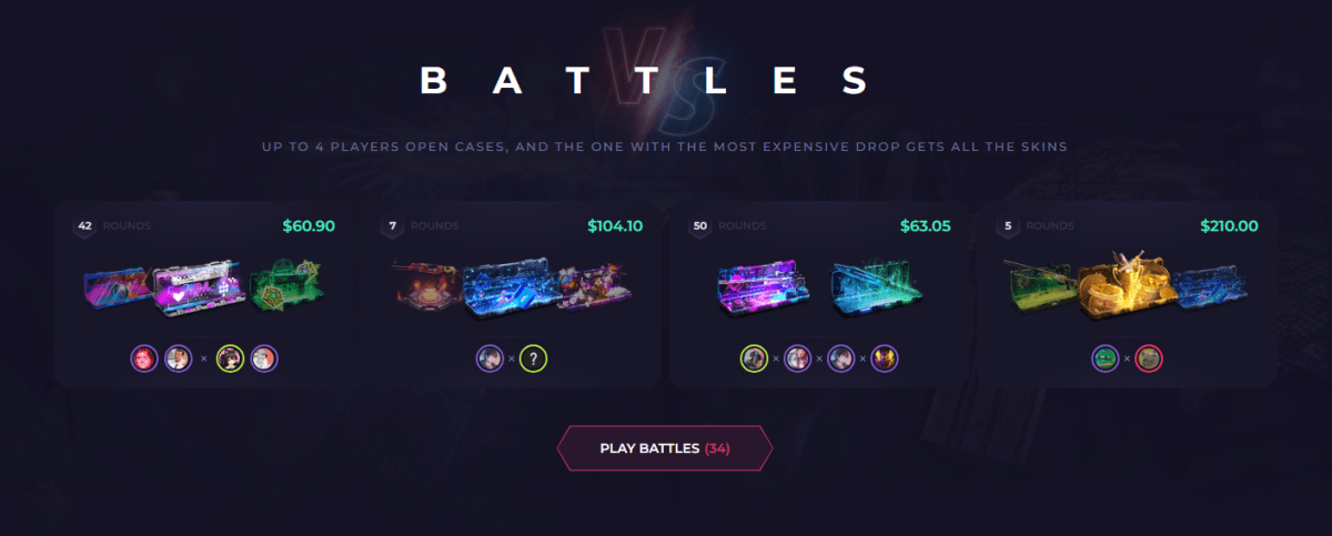 CS:GO case battle op Skin.Club