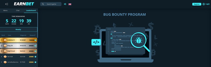 earnbet casino bug bounty program review