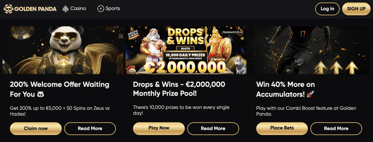 golden panda casino bonus bez vkladu