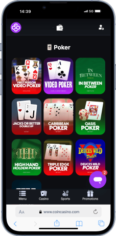 coincasino crypto poker Australia