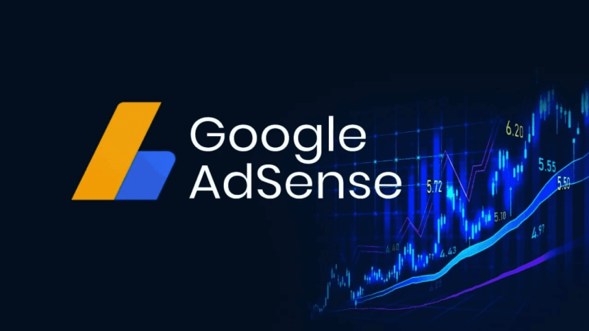 شعار Google AdSense بجانبه مخططات بيانية