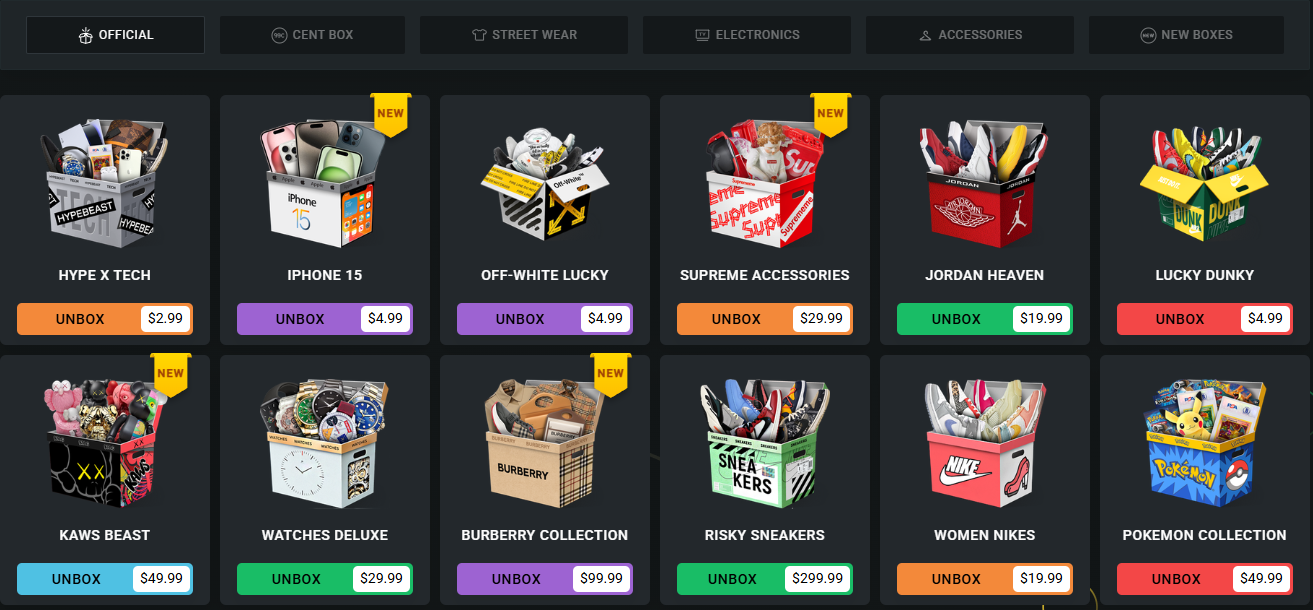 lootie mystery box - top winacties 2025