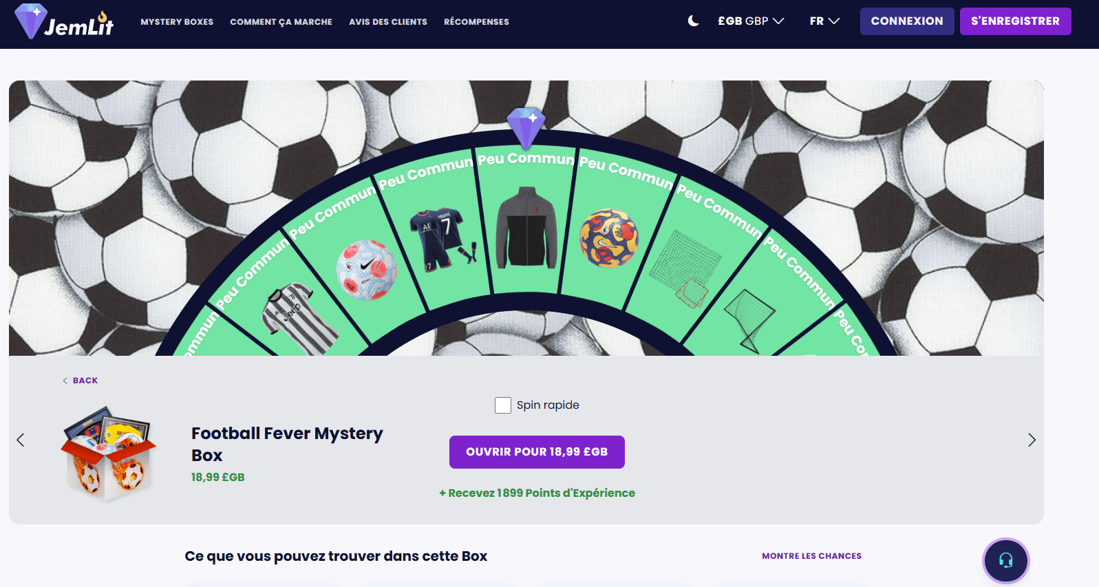 mystery box maillot de football