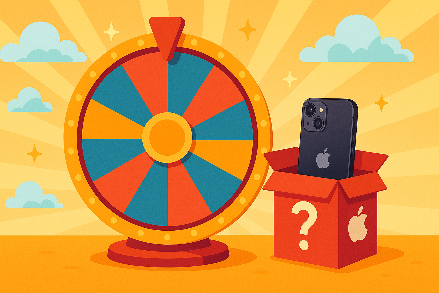 Invarte roata si castiga un iphone apple_mystery_box
