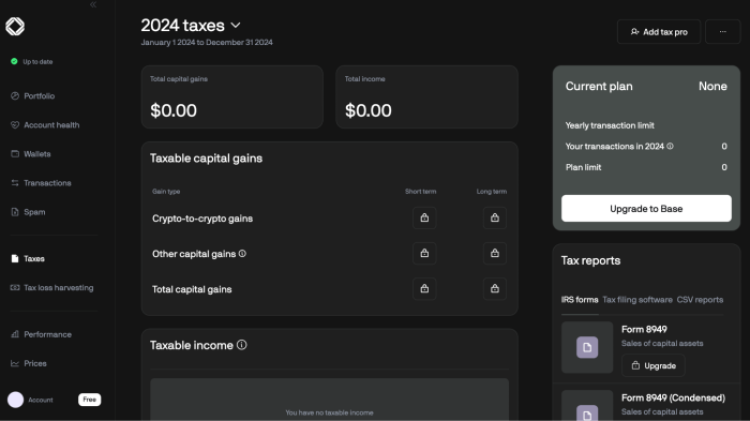 CoinTracker's Interface - Crypto Tax Software