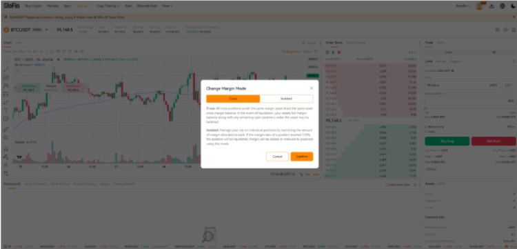 Cross margin and isolated margin options on BloFin