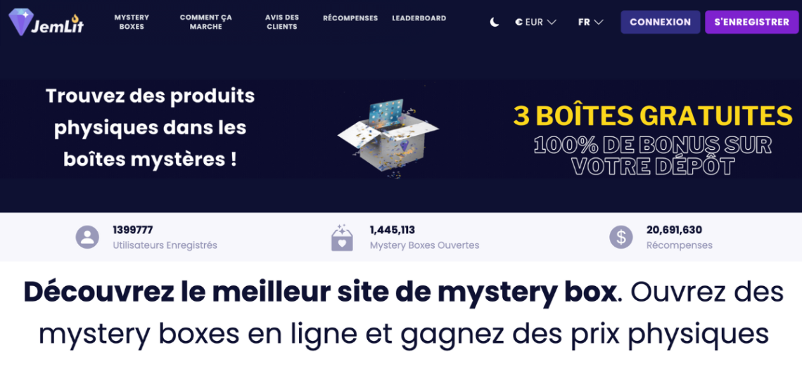Promotion JemLit : 3 boîtes mystères offertes sans compter 100 % de bonus