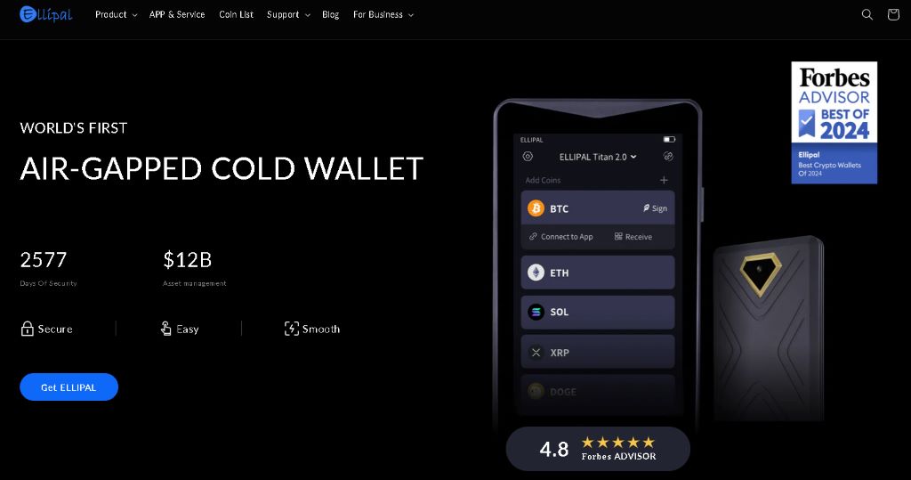 Ellipal Wallet მიმოხილვა
