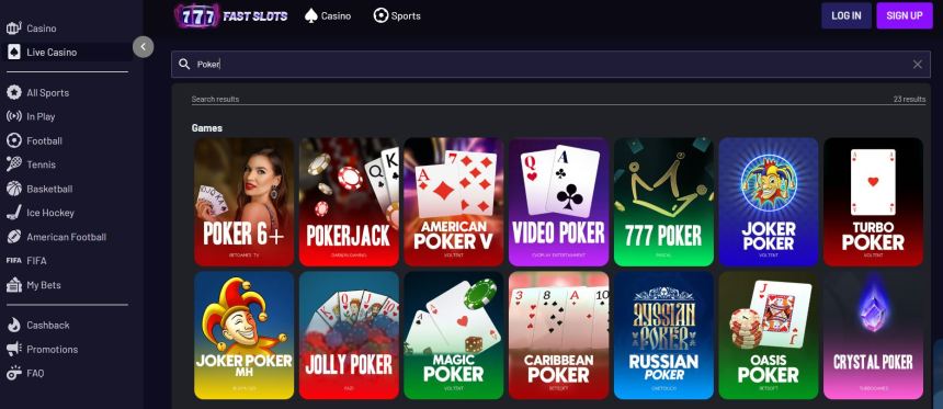 Fast Slots - kriptovalūtas kazino, kurā var droši spēlēt online pokeru