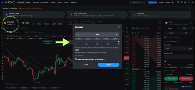 Futures trading with leverage on MEXC