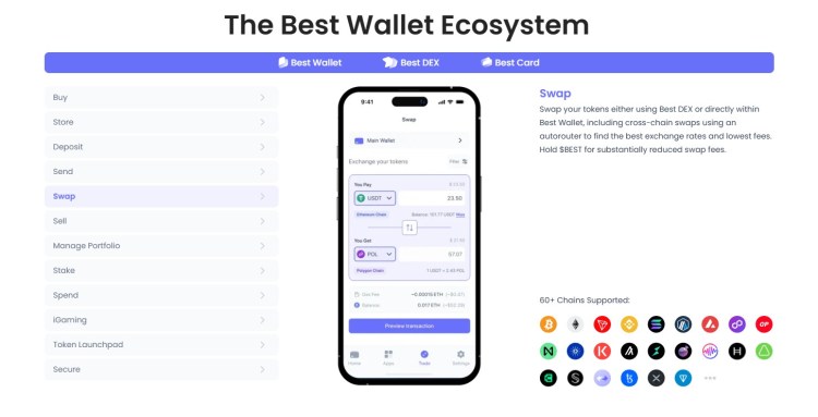 Gebruiksvriendelijke interface van Best Wallet