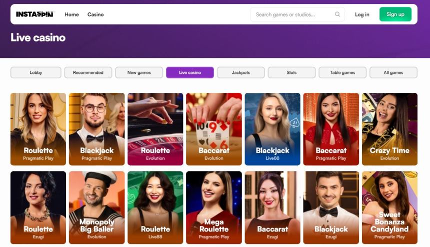 Instaspin - kazino platforma ļauj spēlēt pokeru tiešsaistē bez lejupielādes
