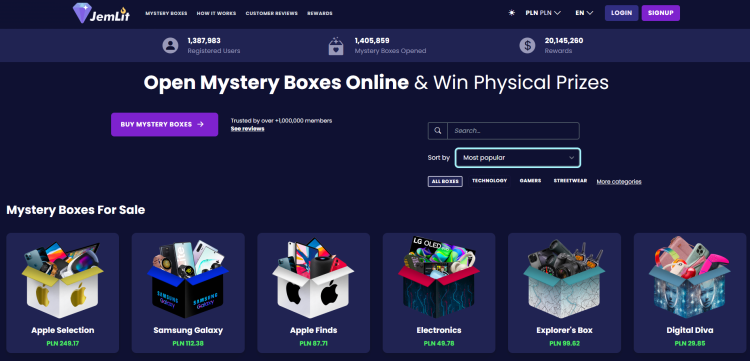 Mystery box ze słodyczami.